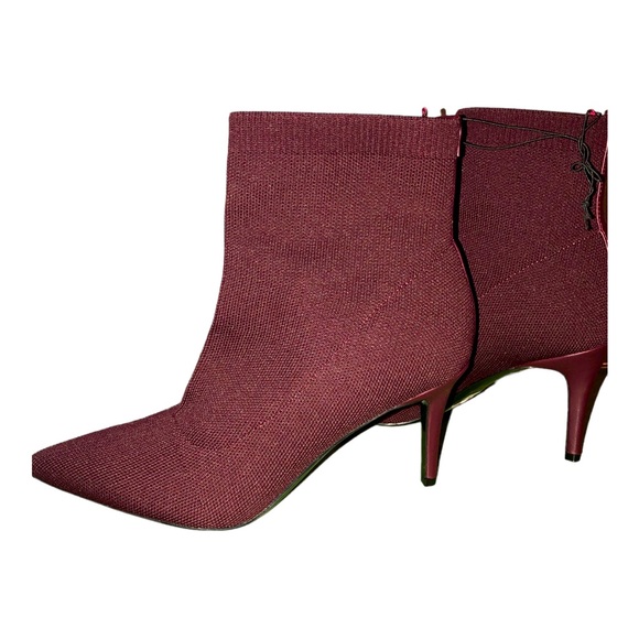Calvin Klein gabby bordo burgundy maroon sock fit stiletto boot booties size 10 - Picture 1 of 16